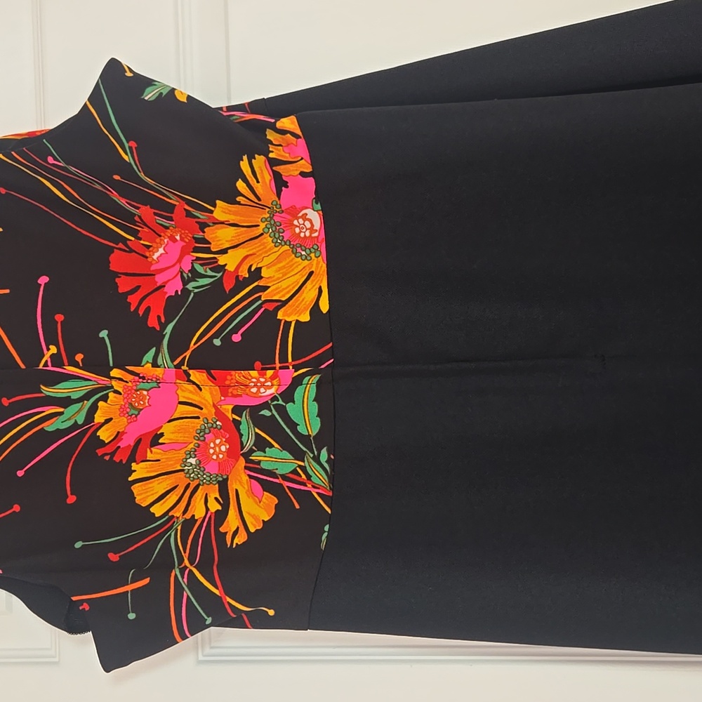 Vintage 70s Floral Maxi Black Hostess Cocktail Evening Party Dress | Size M - Picture 13 of 16